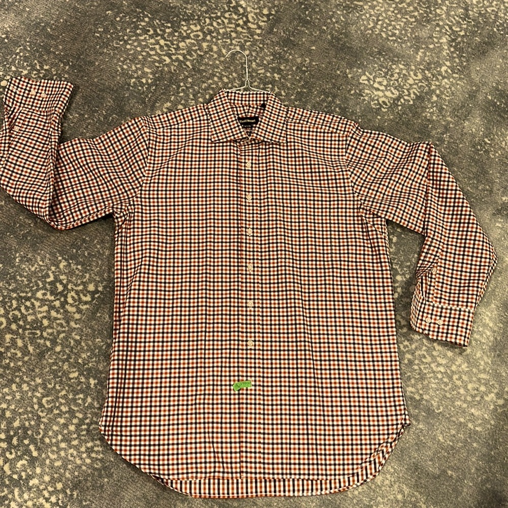 PAUL STUART MENS CHECKED SHIRT 16 1/2 X 34 - Picture 5 of 9